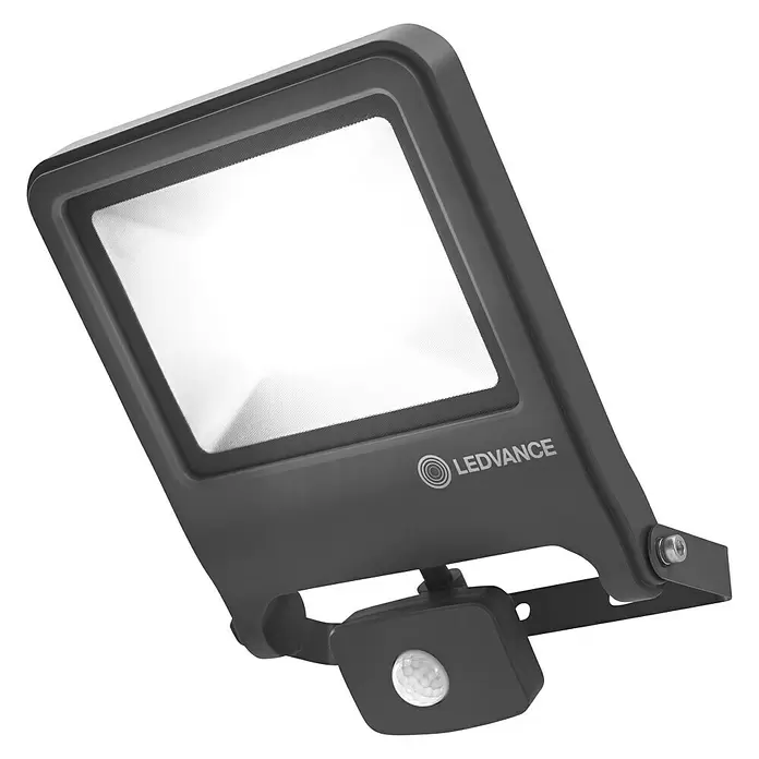 Ledvance LED-Strahler Endura Flood - Anthrazit, Sensor, 30 W, IP44 - Diagonale Ansicht