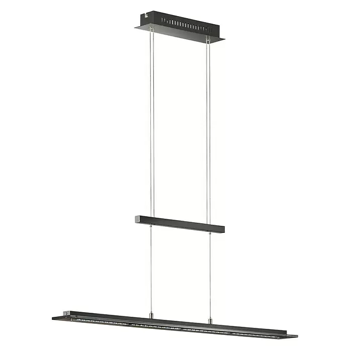Honsel Leuchten Pendelleuchte Tenso TW - 20 W, Sandschwarz/Gold, Länge: 88 cm - Diagonale Ansicht