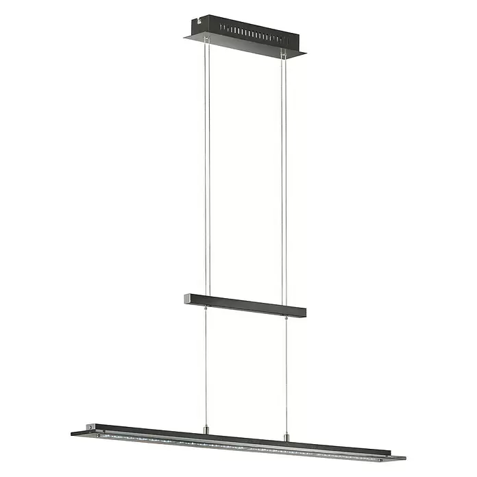 Honsel Leuchten Pendelleuchte Tenso TW - 20 W, Sandschwarz/Gold, Länge: 88 cm - Diagonale Ansicht