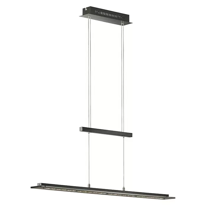 Honsel Leuchten Pendelleuchte Tenso TW - 20 W, Sandschwarz/Gold, Länge: 88 cm - Diagonale Ansicht