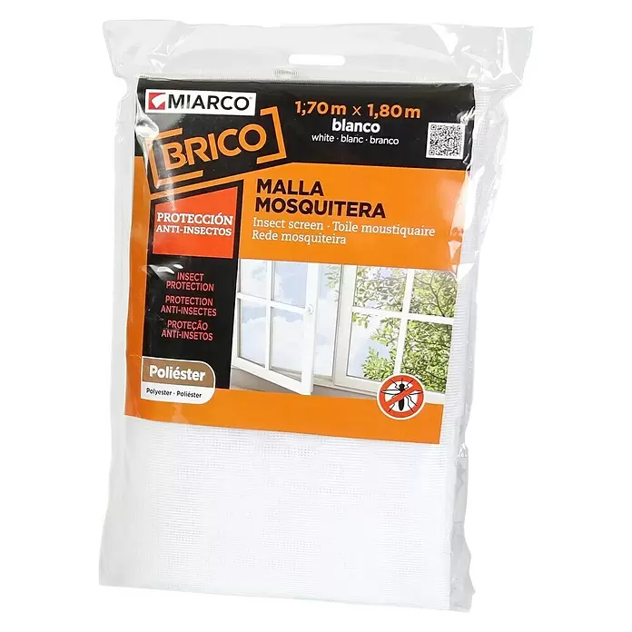 Mosquitera - An x Al: 180 x 170 cm, Color tejido: Blanco, Se puede acortar individualmente - Vista frontal