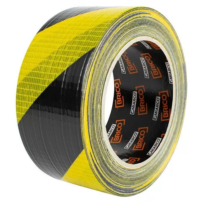 Cinta de señalización rugosa - L x An: 33 m x 5 cm, Amarillo/Negro - Vista angular