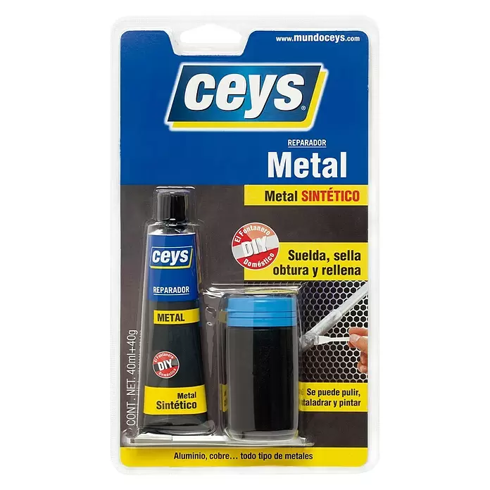 Ceys Adhesivo bicomponente Metal - Gris, 40 mg - Vista frontal