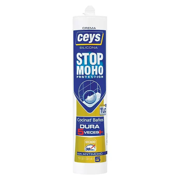 Ceys Silicona para sanitarios y cocinas - Crema, 280 ml - Vista frontal