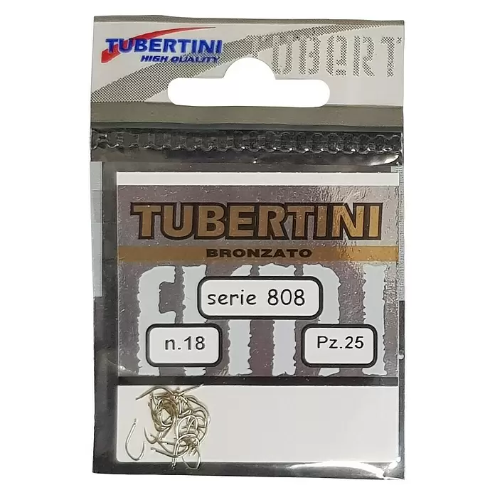 Tubertini Anzuelo de pesca Serie 808 - Pez objetivo: Carpa, Tamaño gancho jig: 18 mm, 25 uds. - Vista frontal