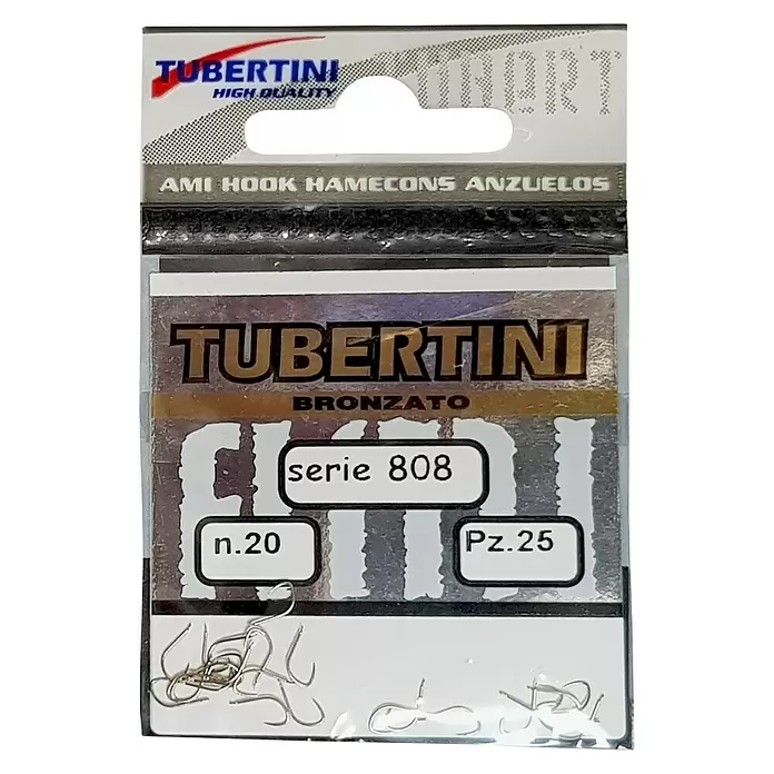 Tubertini Anzuelo de pesca Serie 808 - Pez objetivo: Carpa, Tamaño gancho jig: 20 mm, 25 uds. - Vista frontal
