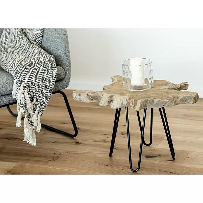 Baumscheibe - Teak, Unbehandelt, Durchmesser: 45 cm - 50 cm - Stimmungsaufnahme