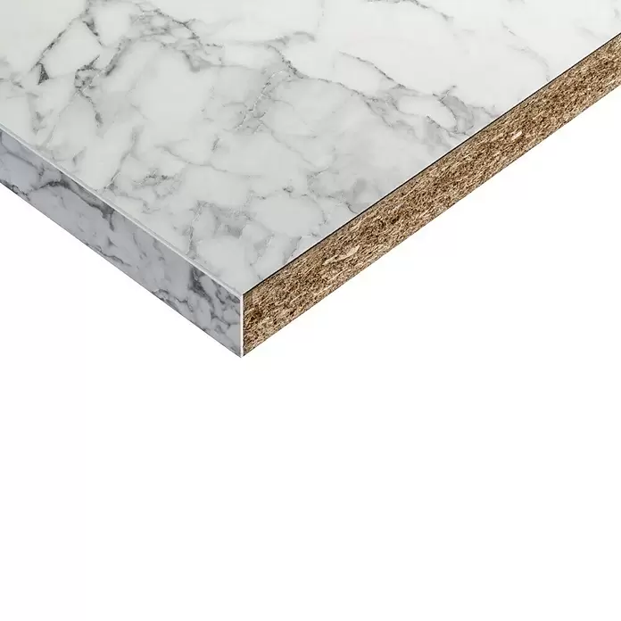 CUCINE Küchenarbeitsplatte nach Maß 3570 Marmo Bianco - Max. Zuschnittsmaß: 365 x 63,5 cm, Stärke: 3,8 cm - Detailaufnahme