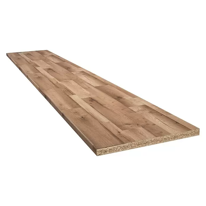 CUCINE Küchenarbeitsplatte nach Maß 4010 Block Board Oak - Max. Zuschnittsmaß: 365 x 60 cm, Stärke: 3,8 cm - Diagonale Ansicht