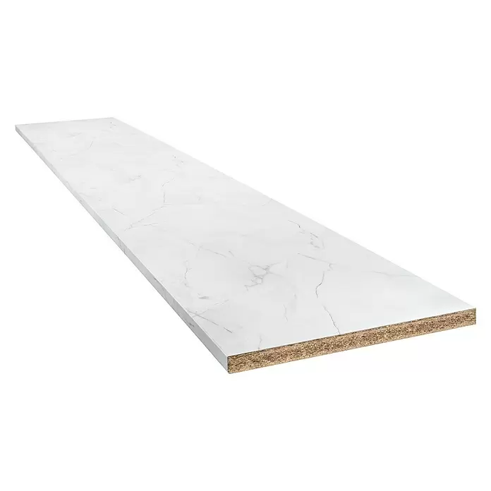 CUCINE Küchenarbeitsplatte nach Maß 4909 Marmor Paros - Max. Zuschnittsmaß: 365 x 60 cm, Stärke: 3,8 cm - Diagonale Ansicht