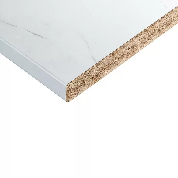 CUCINE Küchenarbeitsplatte nach Maß 4909 Marmor Paros - Max. Zuschnittsmaß: 365 x 60 cm, Stärke: 3,8 cm - Detailaufnahme