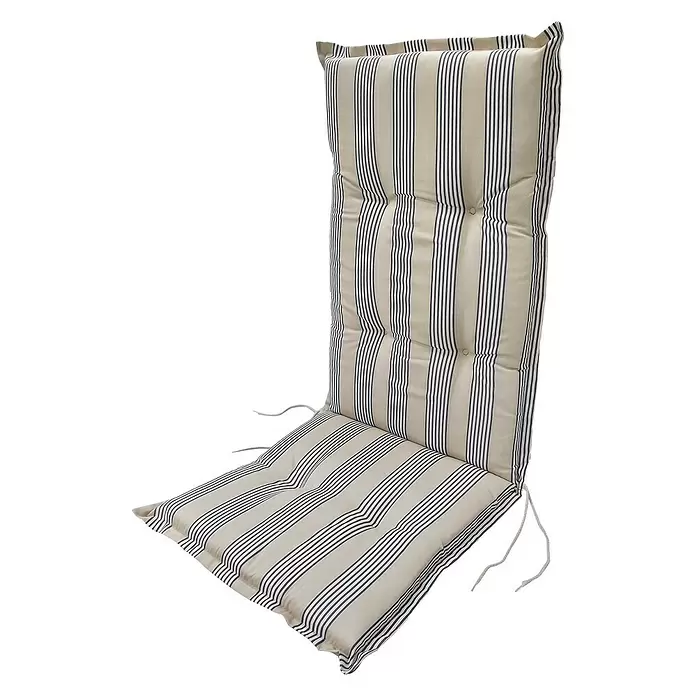 Sun Garden Hochlehner-Auflage Naxos - Beige, 117 x 49 x 6 cm, Baumwoll-Polyester-Mischgewebe - Diagonale Ansicht