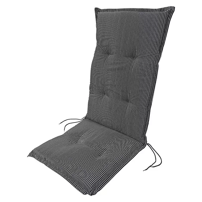 Sun Garden Hochlehner-Auflage Naxos - Anthrazit, 117 x 49 x 6 cm, Baumwoll-Polyester-Mischgewebe - Diagonale Ansicht