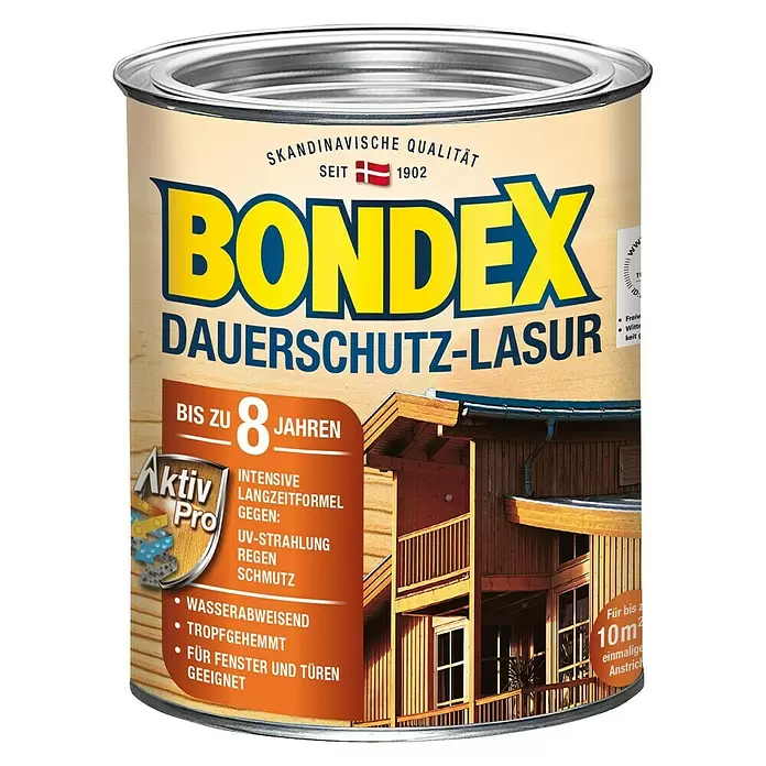 Bondex Dauerschutzlasur - Ebenholz, 750 ml, Glänzend - Vorderansicht