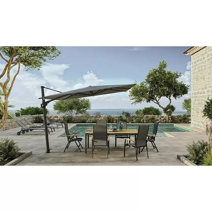 Sunfun Ampelschirm Capri - Anthrazit, 300 x 350 cm - Stimmungsaufnahme
