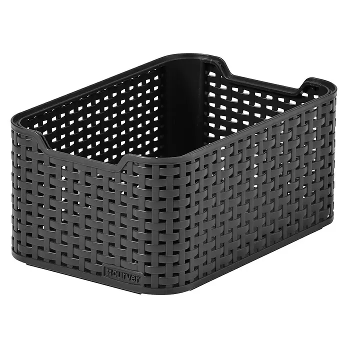 Curver Style Cesta para la ropa - L x An x Al: 28 cm x 19 cm x 13 mm, Marrón - Vista angular