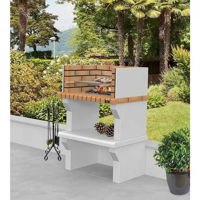 Barbacoa de obra Faro - Superficie parrilla: 66 x 38 cm - Foto ambiente