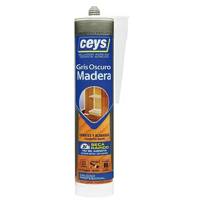 Ceys Sellador para madera cartucho - Gris oscuro, 280 ml - Vista frontal