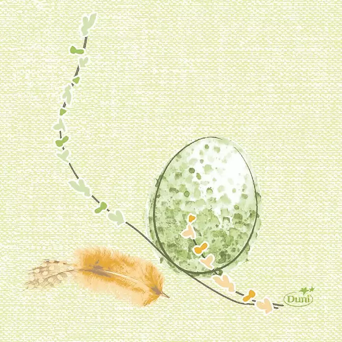 Duni Serviette - 20 Stk., 24 x 24 cm, Easter Pasture - Detailaufnahme