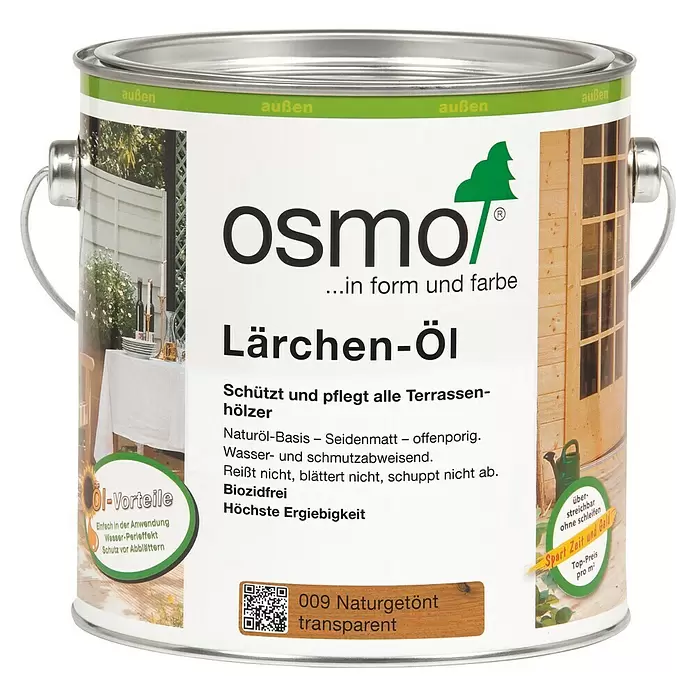 Osmo Lärchen-Öl 009 - 2,5 l, Naturgetönt, Transparent - Vorderansicht