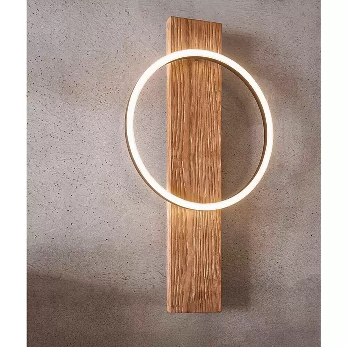 Eglo LED-Wandleuchte Boyal - 12 W, Holz/Klar, Warmweiß - Stimmungsaufnahme