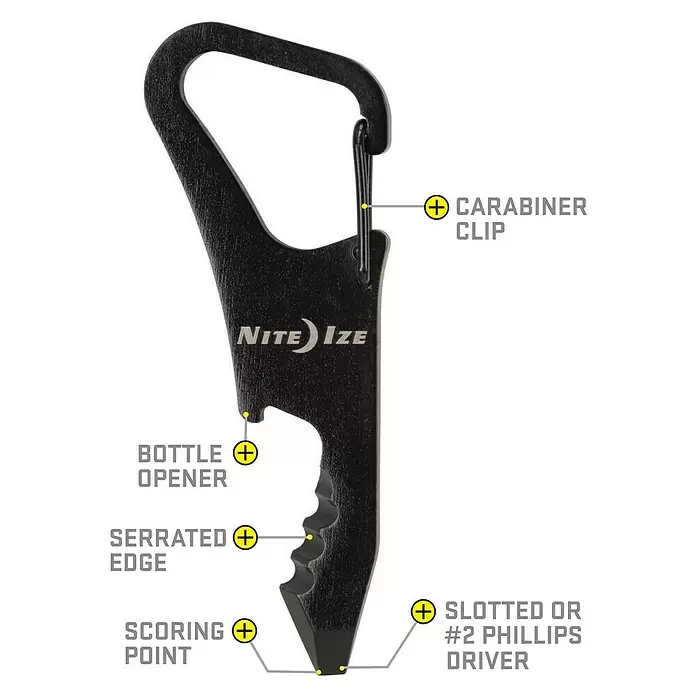 Nite Ize Multi-Tool DoohicKey ClipKey - Schwarz - Skizze