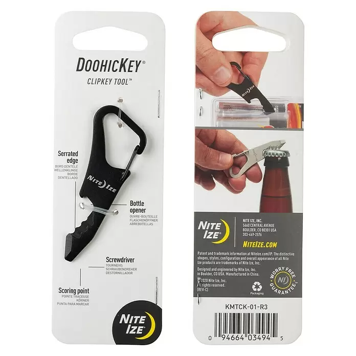Nite Ize Multi-Tool DoohicKey ClipKey - Schwarz - Rückansicht