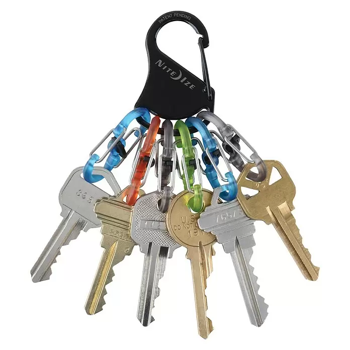 Nite Ize Karabinerhaken KeyRack - L x B: 12 x 2 mm, Edelstahl - Vorderansicht