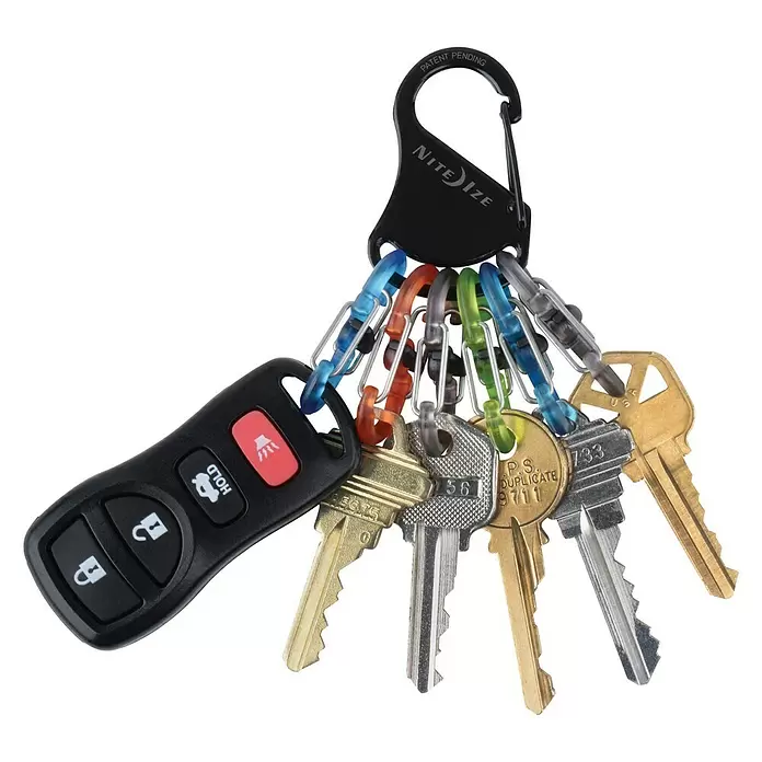 Nite Ize Karabinerhaken KeyRack - L x B: 12 x 2 mm, Edelstahl - Vorderansicht