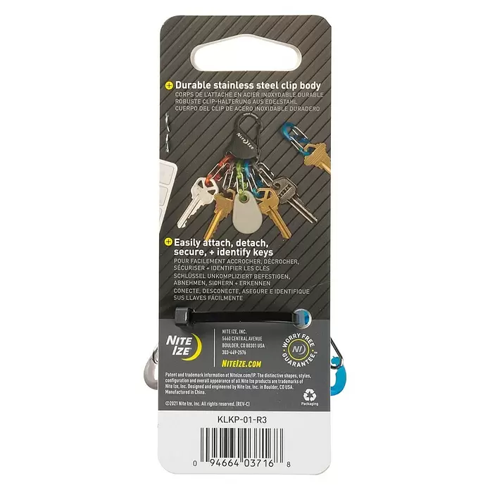 Nite Ize Karabinerhaken KeyRack - L x B: 12 x 2 mm, Edelstahl - Rückansicht