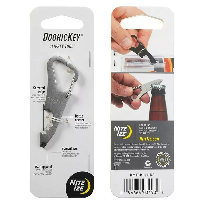Nite Ize Multi-Tool DoohicKey ClipKey - Silber - Vorderansicht
