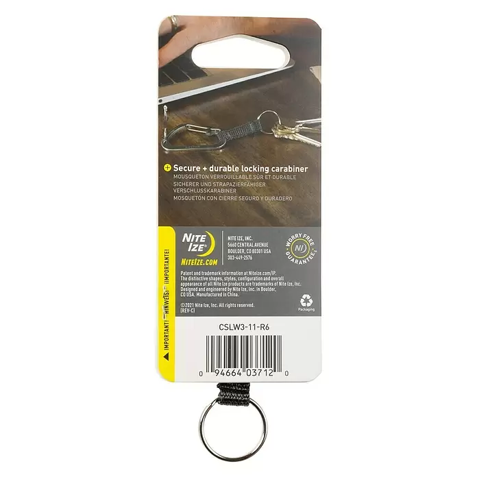 Nite Ize Karabinerhaken Slidelock Key Ring - Edelstahl, Silber - Rückansicht