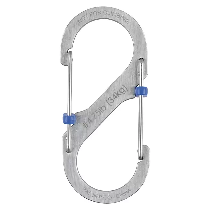 Nite Ize Doppelkarabiner S-Biner Marine SlideLock - L x B: 127 x 13 mm, Edelstahl, Silber - Vorderansicht
