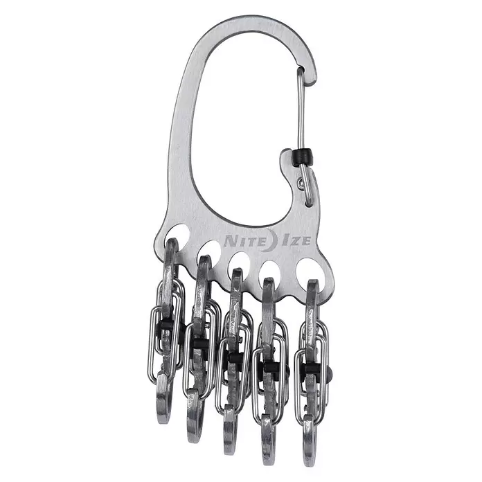 Nite Ize Karabinerhaken BigFoot Locker KeyRack - L x B: 140 x 20 mm, Edelstahl - Vorderansicht
