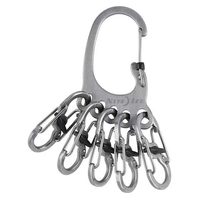 Nite Ize Karabinerhaken BigFoot Locker KeyRack - L x B: 140 x 20 mm, Edelstahl - Vorderansicht