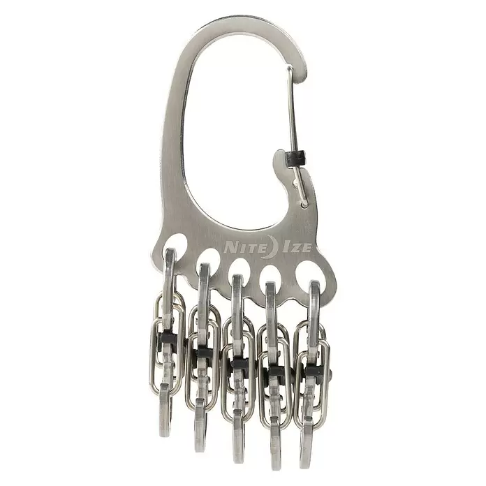 Nite Ize Karabinerhaken BigFoot Locker KeyRack - L x B: 140 x 20 mm, Edelstahl - Vorderansicht