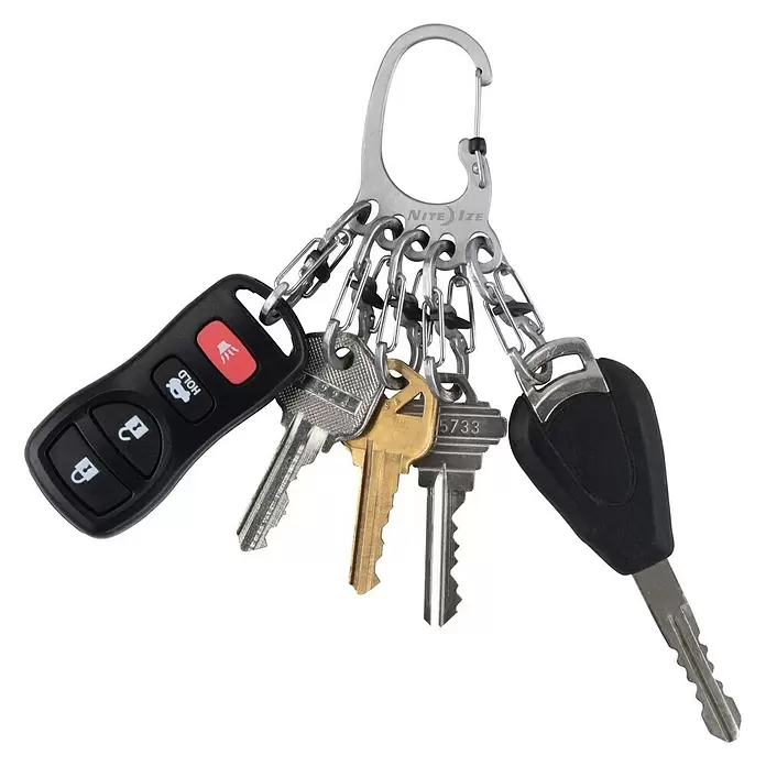 Nite Ize Karabinerhaken BigFoot Locker KeyRack - L x B: 140 x 20 mm, Edelstahl - Vorderansicht