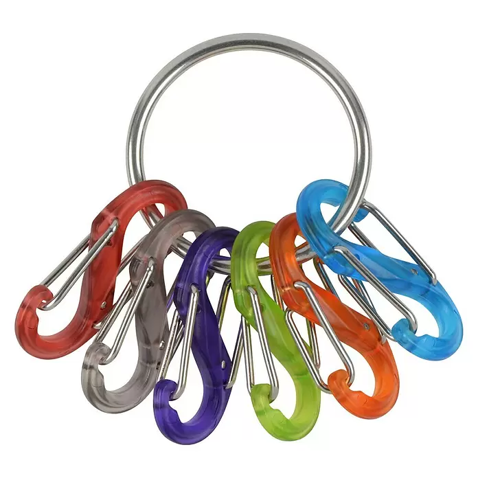 Nite Ize Mosquetón KeyRing S-Biner - L x An: 57 x 14 mm, Acero inoxidable - Vista frontal