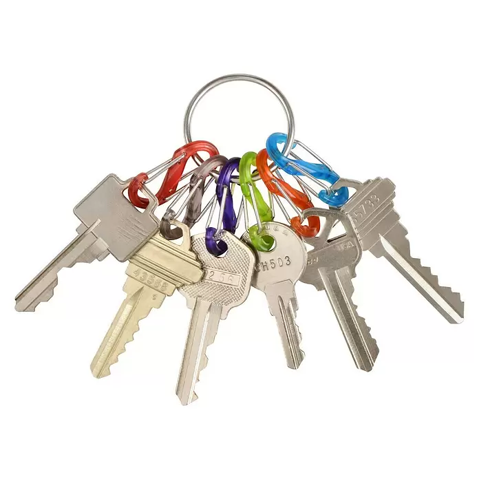 Nite Ize Mosquetón KeyRing S-Biner - L x An: 57 x 14 mm, Acero inoxidable - Vista frontal
