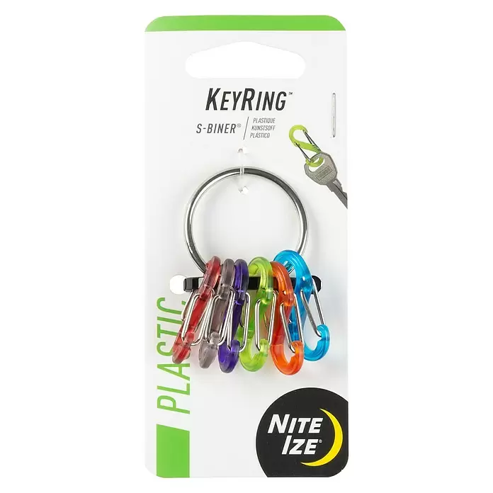 Nite Ize Mosquetón KeyRing S-Biner - L x An: 57 x 14 mm, Acero inoxidable - Vista frontal