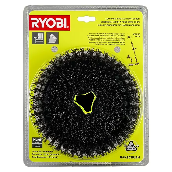 Ryobi Cepillo de lavado RAKSCRUBH - Diámetro: 15 cm, Cerdas rígidas - Vista frontal