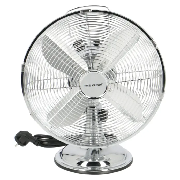 Proklima Retro stolni ventilator - Srebrne boje, Promjer: 30 cm, 35 W, 2.500 m³/h
