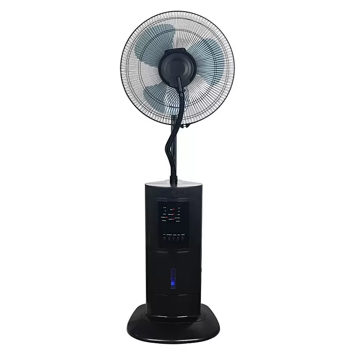PR Klima Ventilador de pie con nebulizador - Negro, Altura: 126 cm, 100 W, 3.120 m³/h - Vista frontal