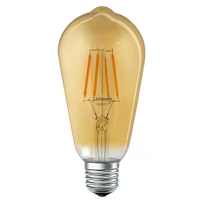 Ledvance Ledlamp Edison - 5,5 W, E27, Barnsteen, Goud, Kaarsvorm - Vooraanzicht
