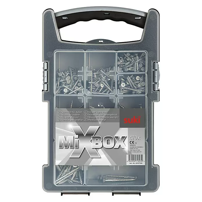 Suki Surtido de tornillos multiuso Silver - 470 piezas - Vista frontal