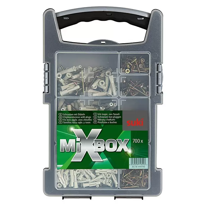 Suki Caja de tacos y tornillos Green - Contenido: 700 piezas - Vista frontal