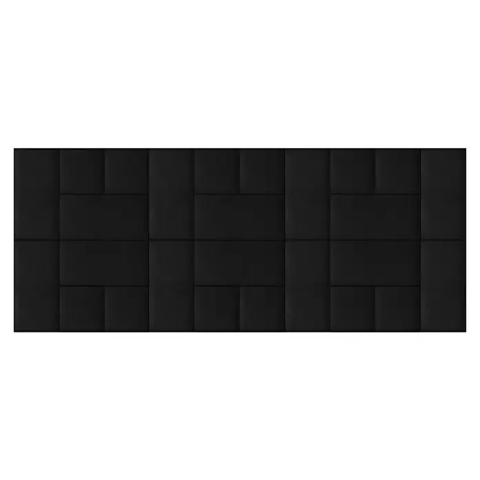 Fllow Deko-Wandpolster Set Velvet A2 - 270 x 150 cm, Schwarz - Draufsicht