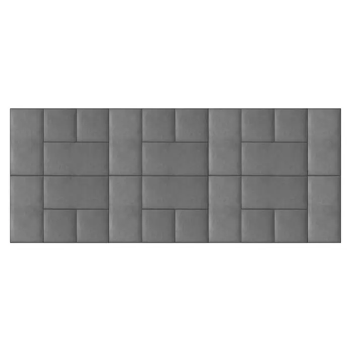 Fllow Deko-Wandpolster Set Velvet A2 - 270 x 150 cm, Grau - Draufsicht