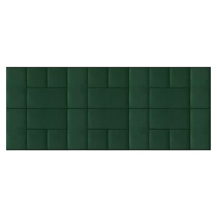 Fllow Deko-Wandpolster Set Velvet A2 - 270 x 150 cm, Grün - Draufsicht