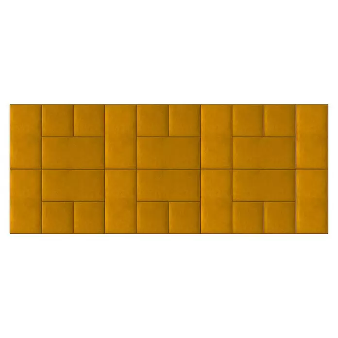 Fllow Deko-Wandpolster Set Velvet A2 - 270 x 150 cm, Senf - Draufsicht